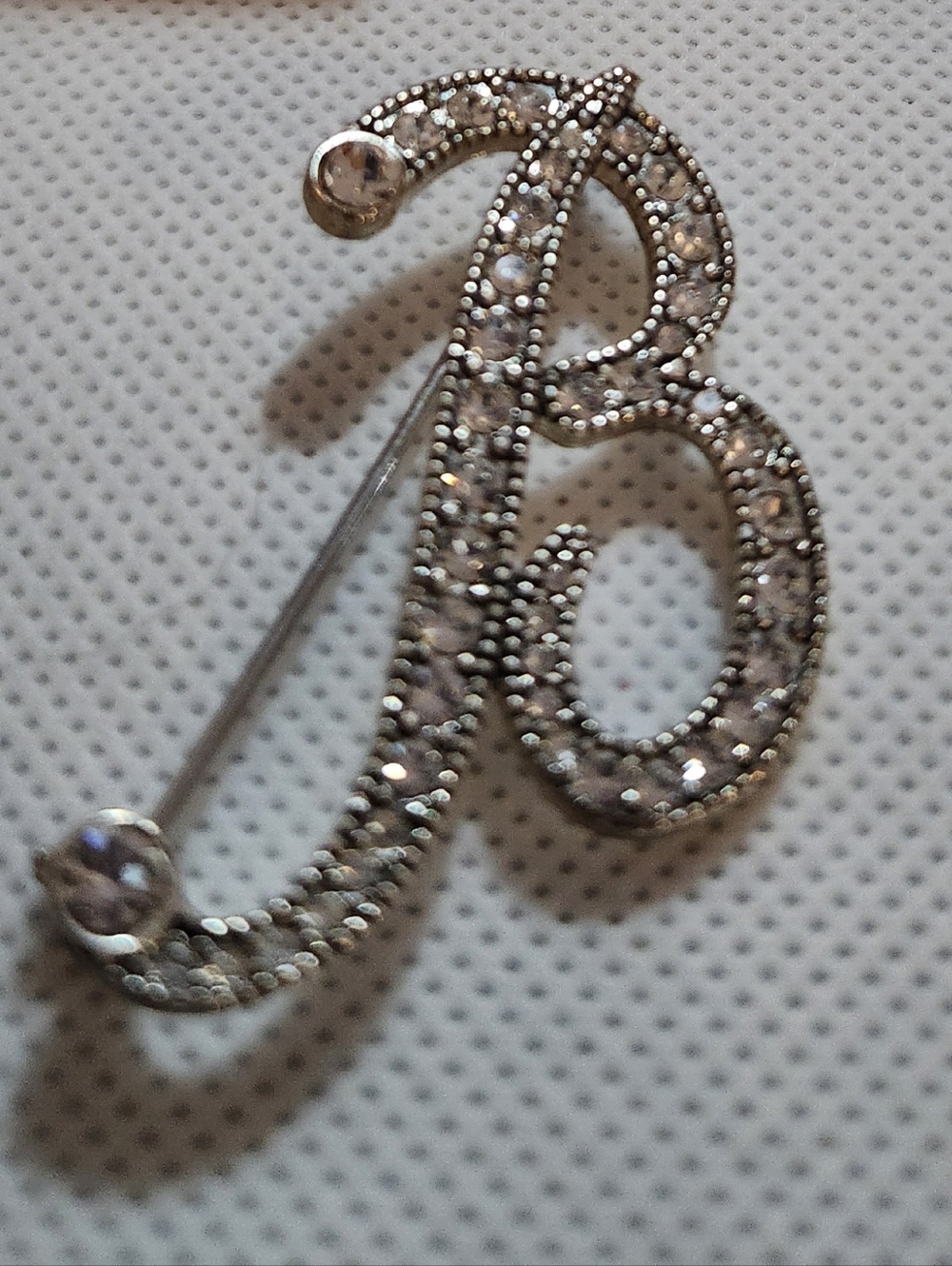 SilverTone Monogram Letter "B" Brooch